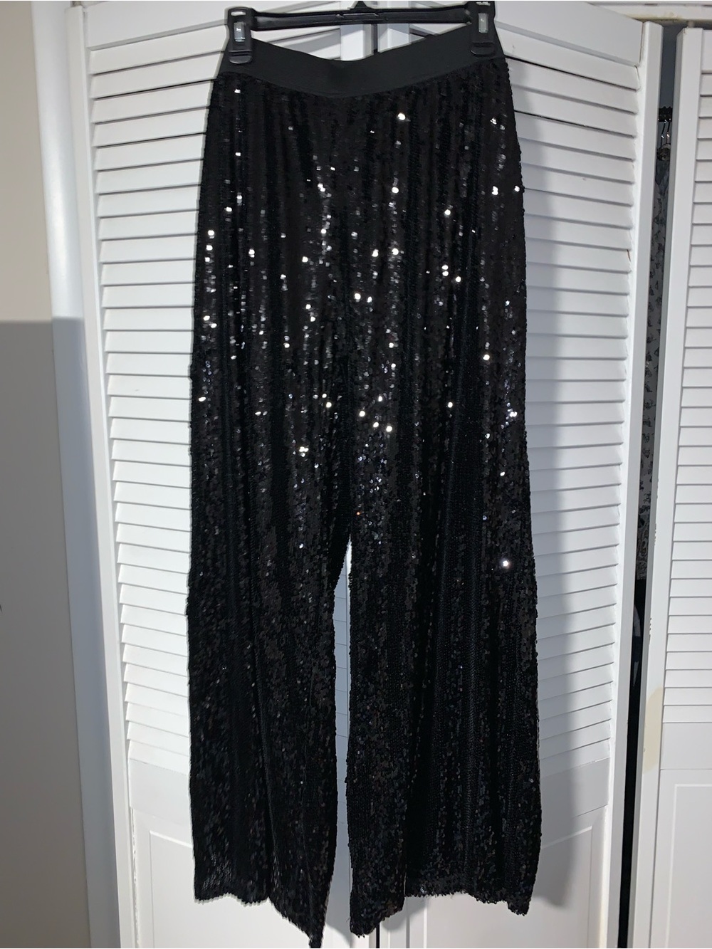 Simply Be Plus Size Women’s Black Sequin Wide Leg Pants